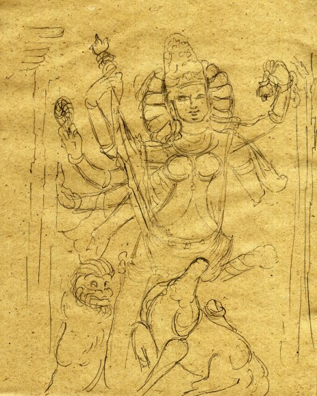 Mahishasura Mardini illustrated The story of Ma Durgas victory over the  shapeshifting demon